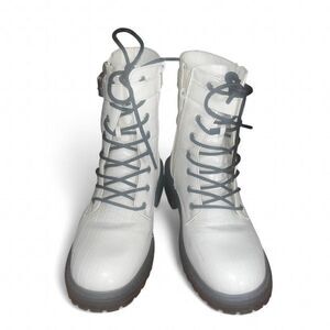 Catherine Malandrino Women's White Lace Up Combat Boots SZ 6.5